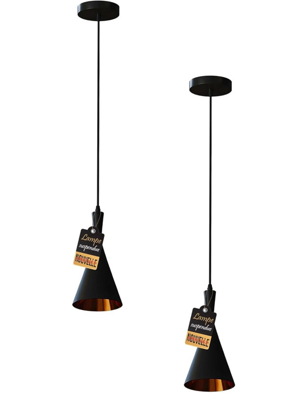 1 - Light Black Cone Pendant