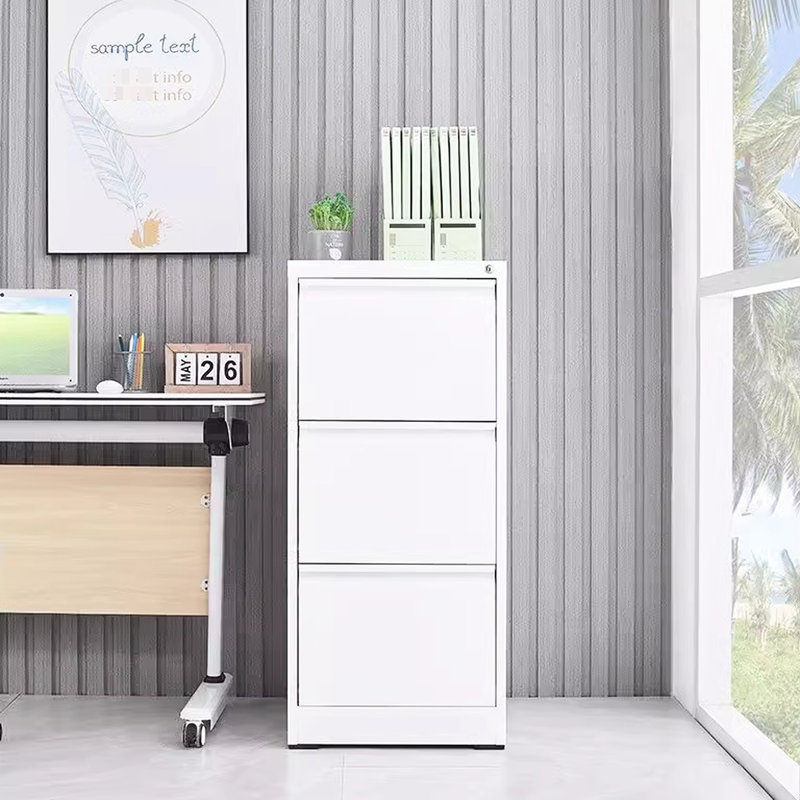 3 classeurs en métal verrouillables, rangement pour bureau / maison, poignée à griffes, blanc, convient aux classeurs de format A4 / légal / lettre avec 3 tiroirs et serrure, rangement vertical pour le bureau / la maison, peut accueillir des papiers