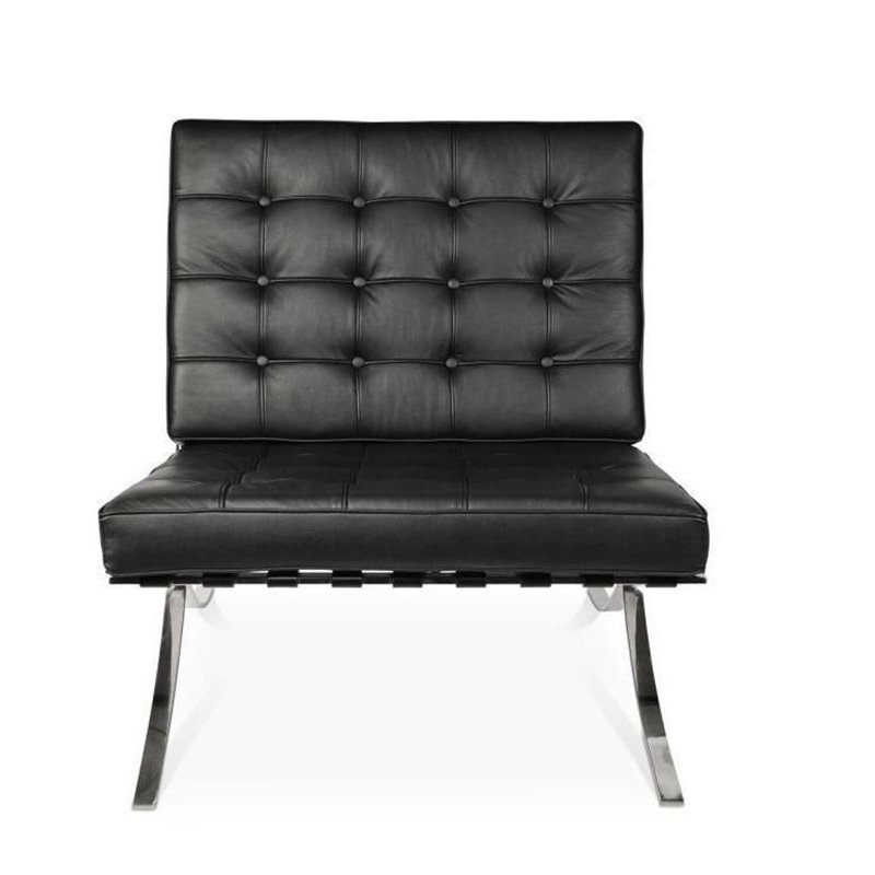 Chaise d'appoint Modern Bran - Brun clair, Similicuir noir