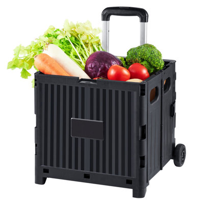 Foldable Utility Cart with Telescoping Handle and Oversized Wheels