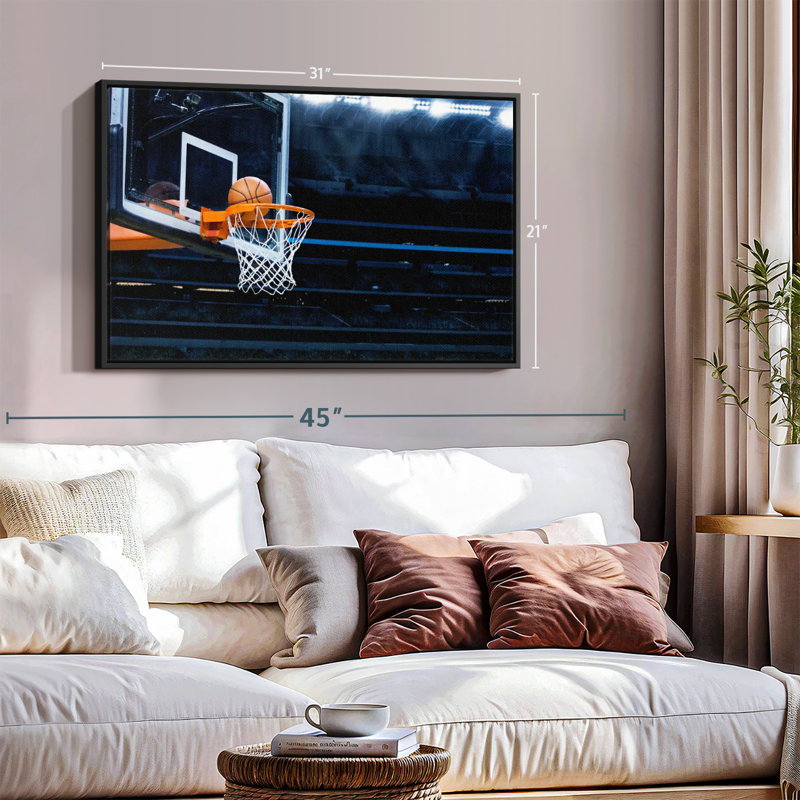 Impression sur toile Basketball Hoop Ball, H 21 po x l 31 po