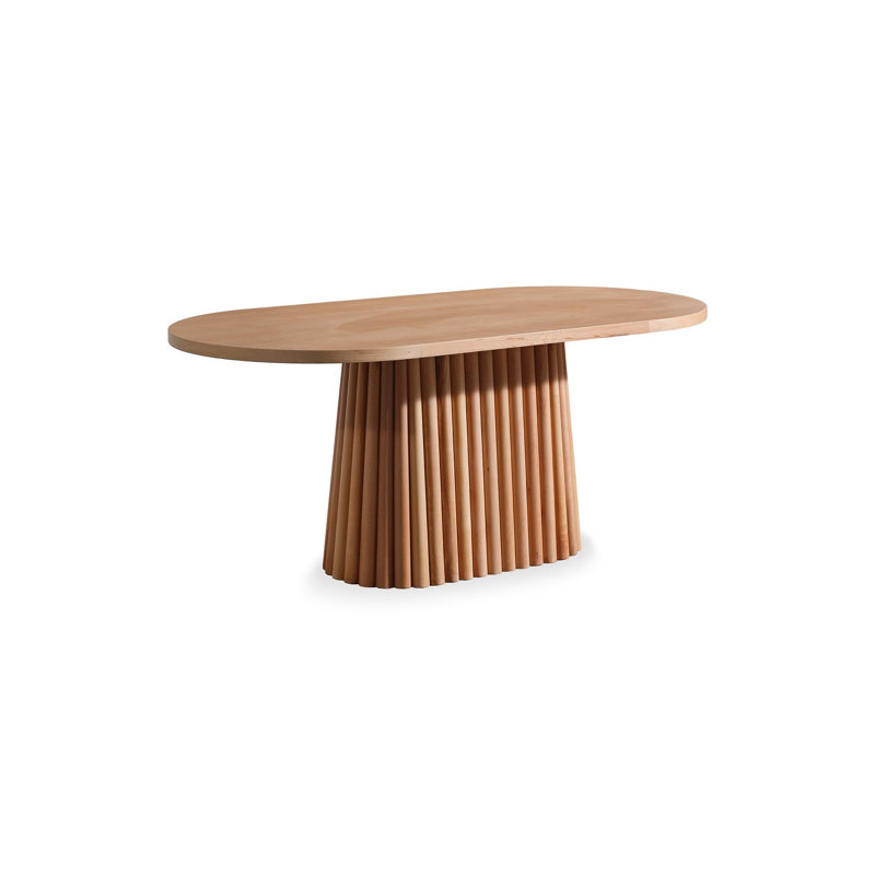 Modern Dining Table, Solid Brown, 67.0 x 29.5 x 35.4 inches | 100% MDF with Natural Beech Wood Coating | Elegant and Durable Design, Perfect for Contemporary Dining Rooms, Easy to Clean and Maintain
