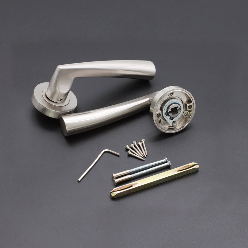 Leygo Lever Door Handle, Satin Nickel