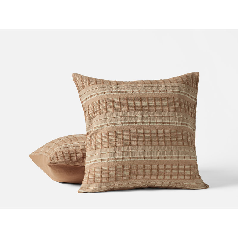 Housse de coussin Sea Ridge, H 22 po x l 22 po, Carré, Gingembre rayé