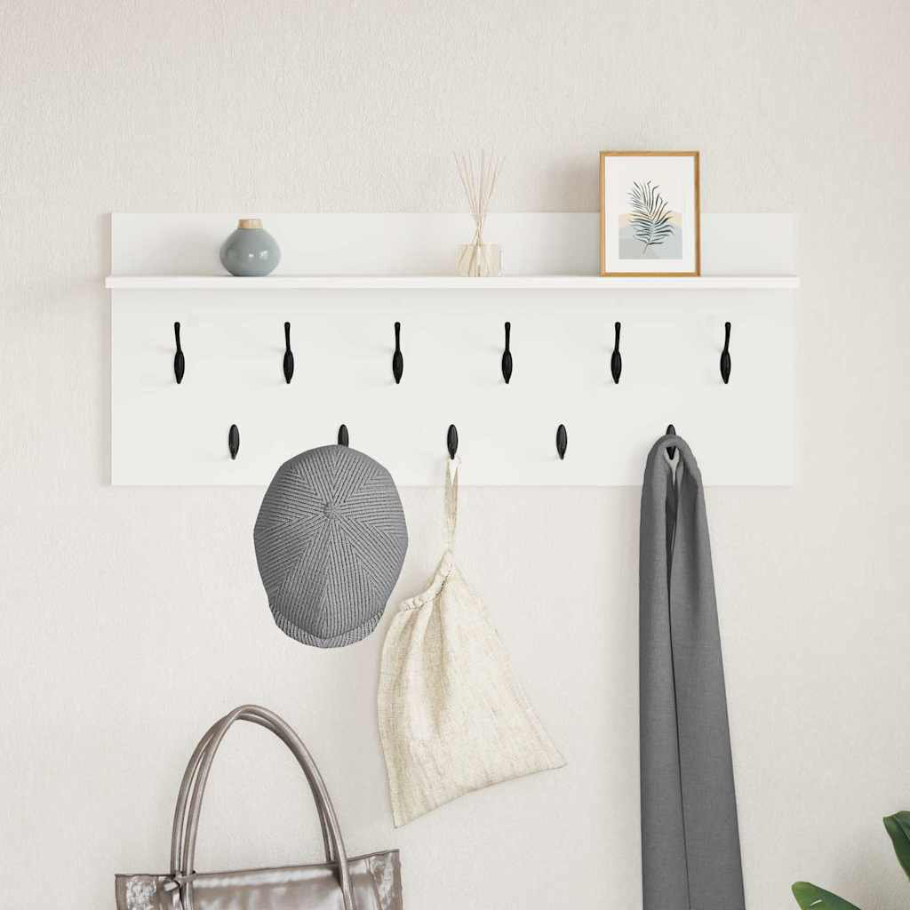 Wall-Mounted Coat Rack With Shelf Engineered Wood
