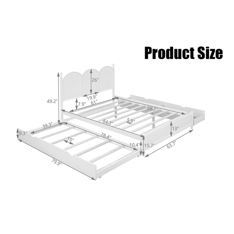 Lit plateforme grand Jabeen, Noyer