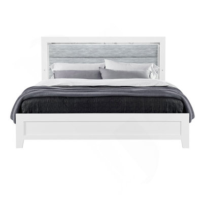 Très grand lit blanc Omoda avec DEL
