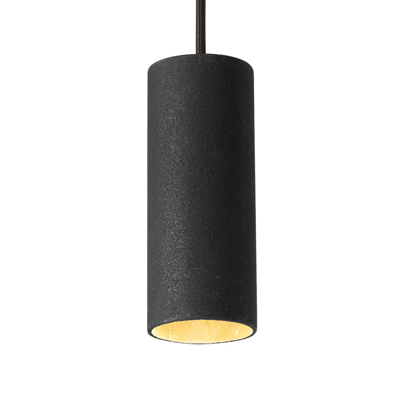 Roest Industrial Steel Pipe Pendant Light, 6" H x 2.5" W x 2.5" D, Carbon