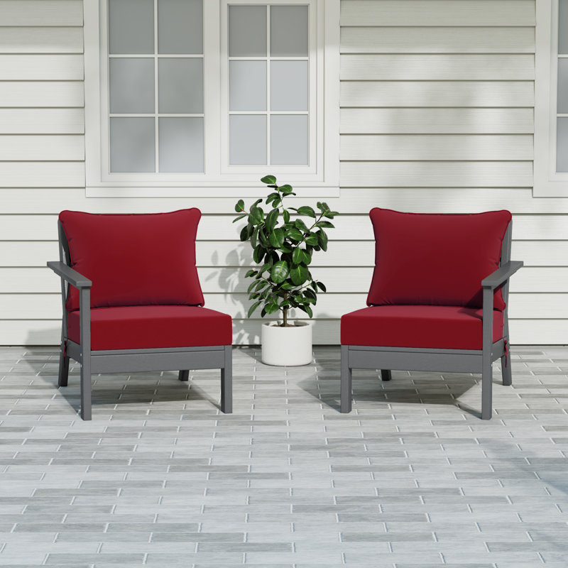 Ensemble de sièges profonds avec coussins, Red, Grey
