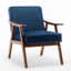 Le fauteuil d'appoint en velours bleu foncé avec structure en bois massif stable, pour le salon, la chambre à coucher et le cadre de l'entrée recouvert de velours profond, ajoute une touche de classe aux pièces-1596328148