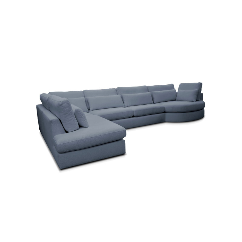 6 Seater Corner Sofa , Blue, Left Hand Facing