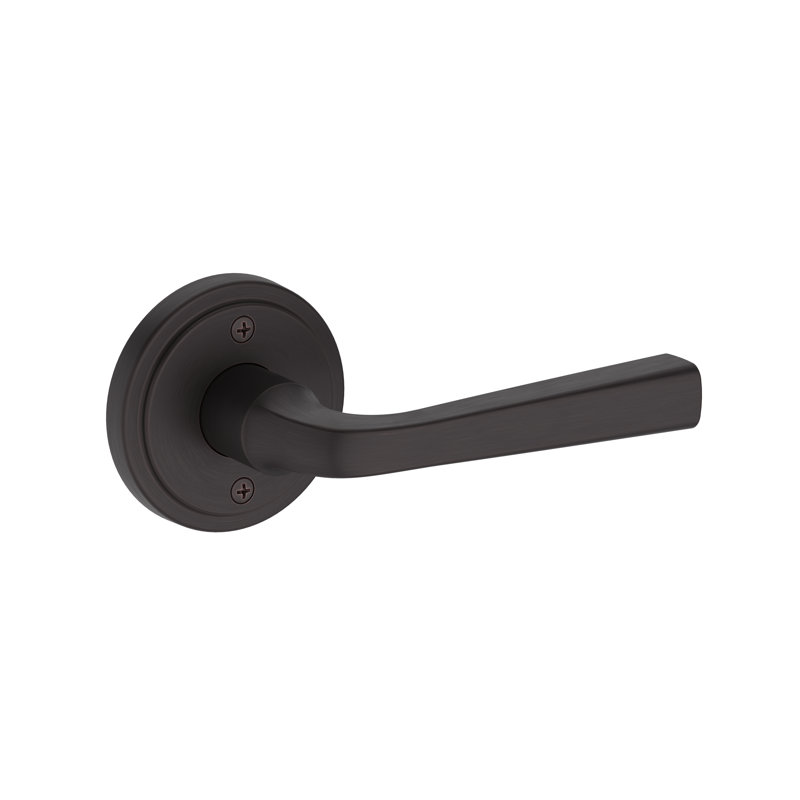 Kinsella Passage Lever with Stepped Round Rose in Polished Chrome, Venetian Bronze