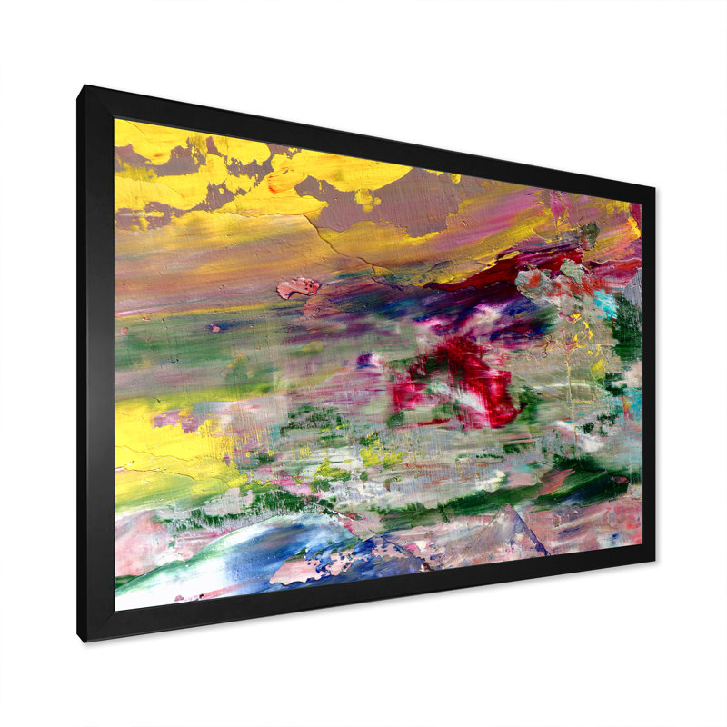 «Colorful Abstract Strokes IV», reproduction encadrée sur toile, Cadre photo noir, H 8 po x l 12 po x P 1 po
