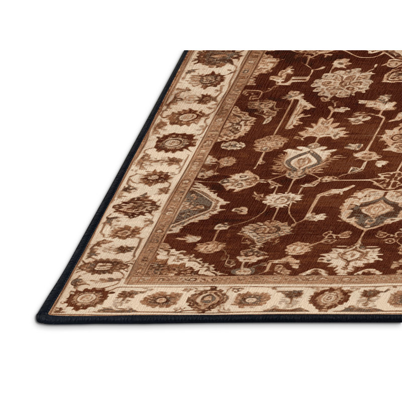 Machine Washable Persian Brown Area Rug