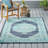 Blue Rectangle Polypropylene Rug