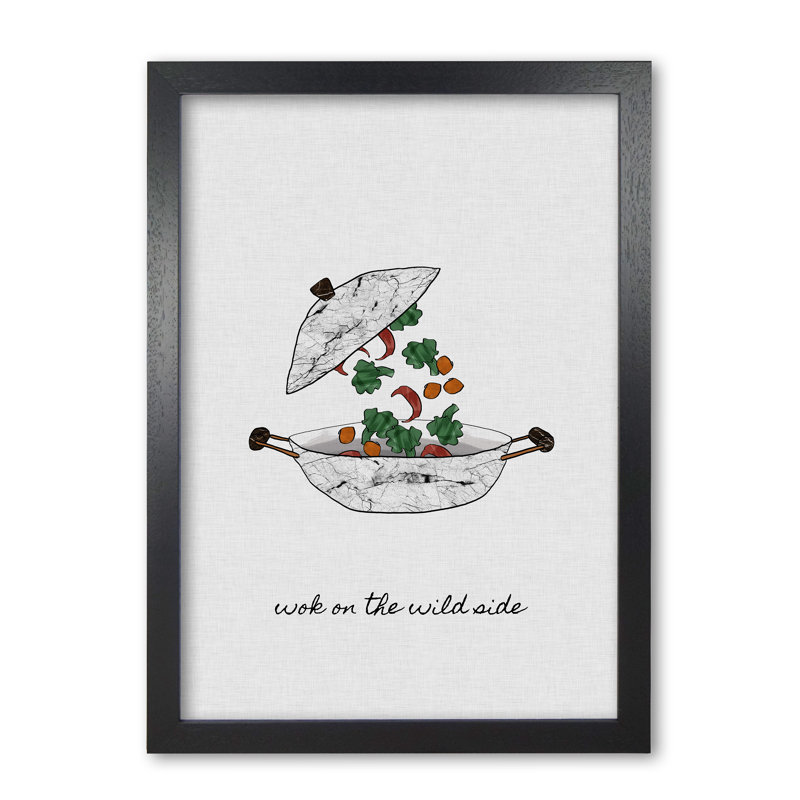 Wok On The Wild Side - Print, 30 cm H x 21 cm W x 5 cm D, Black Grain Frame
