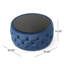 Repose-pieds rond en velours bleu foncé