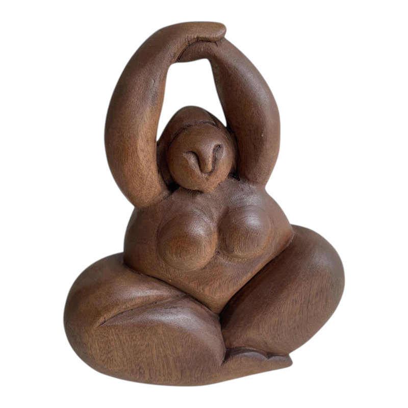 Figurine sculptée en bois pour femme