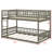 Modern Bunk Bed with Convenient Ladder and Safety Guardrails-899420872