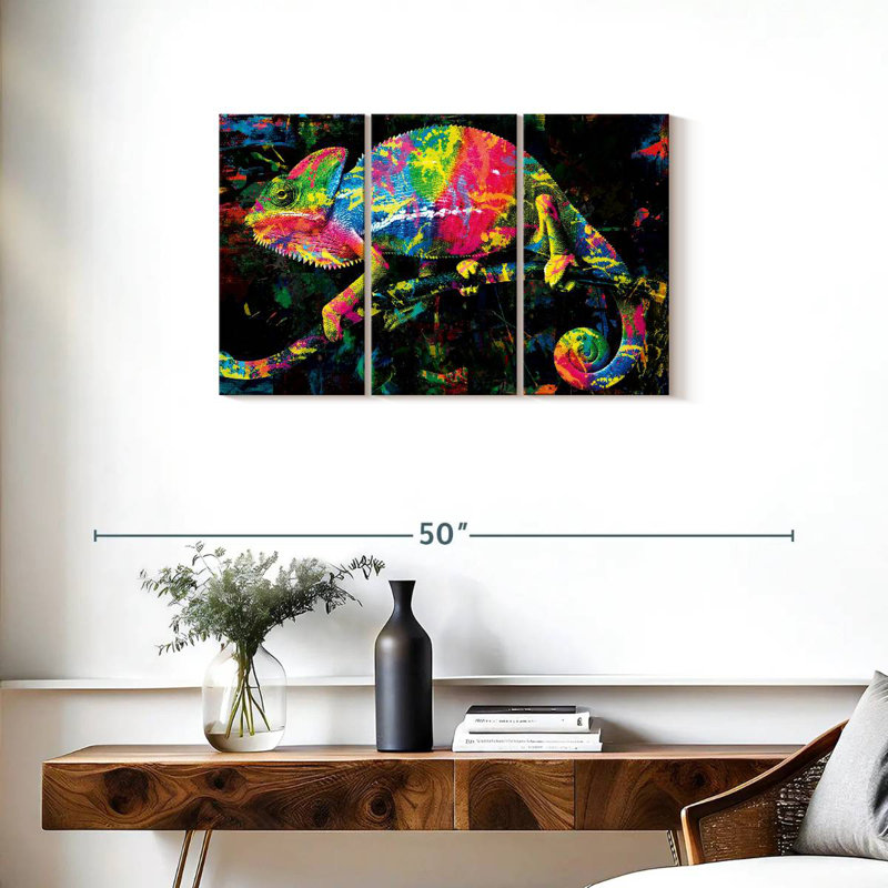 Peinture de caméléon Brampt, H 20 po x l 33 po