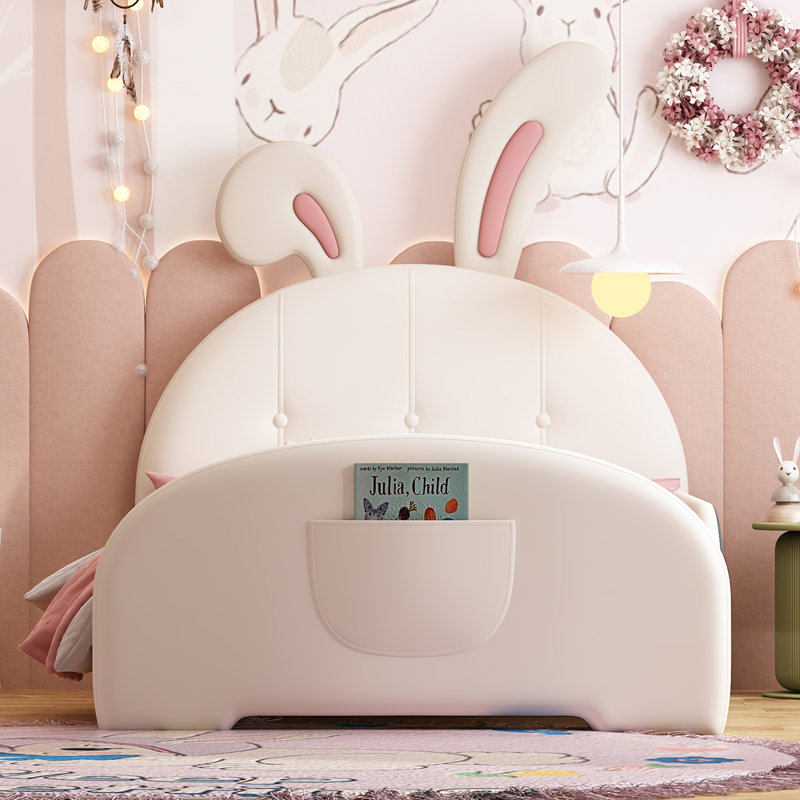 Lit plateforme simple tapissier, Blanc