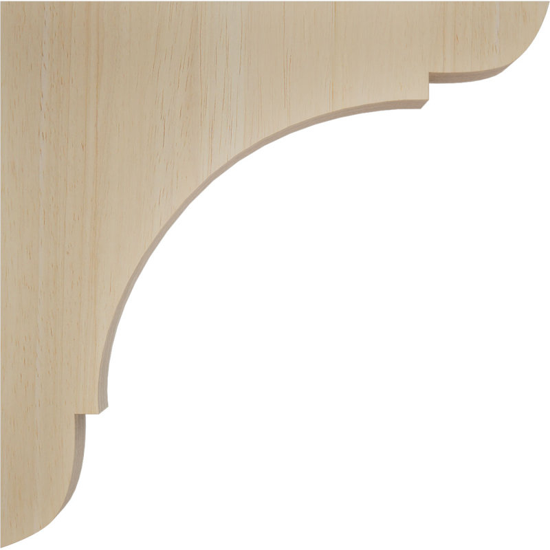 1 3/4"W x 8"D x 8"H Medium Olympic Wood Bracket, Rubberwood (2-Pack), Rubberwood, 8" H x 1.75" W x 8" D