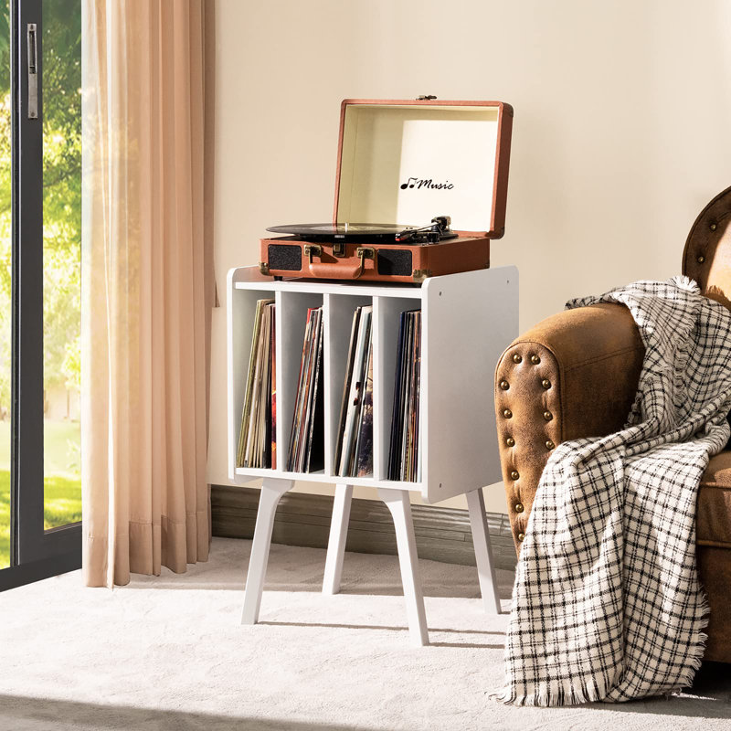Record Player Stand, White