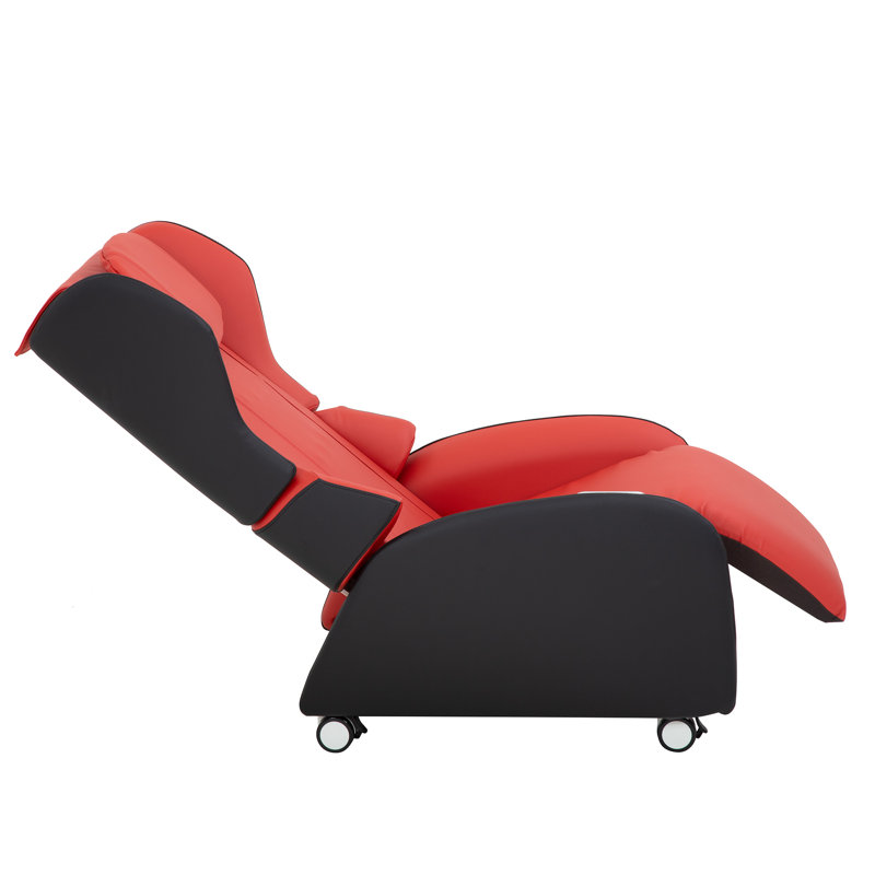 Fauteuil de massage inclinable électrique en similicuir, Rouge