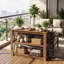 41.34 cm W Solid Wood Top Console Table