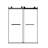 Double Sliding 56 - 60 "W X 74" H Shower Door, 8Mm Tempered Glass, Matte Black, Stainless Steel Fittings, External Proof Film, Space Saving Dual Sliding, Silent Raised Water Barrier For Bathroom Use