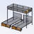 Triple Bunk Bed For Kids,3 Bed Bunk Beds For 3,Metal Triple Bunk Beds,Separates Into 3 Twin Beds,Noise Reduced Structure,BLACK