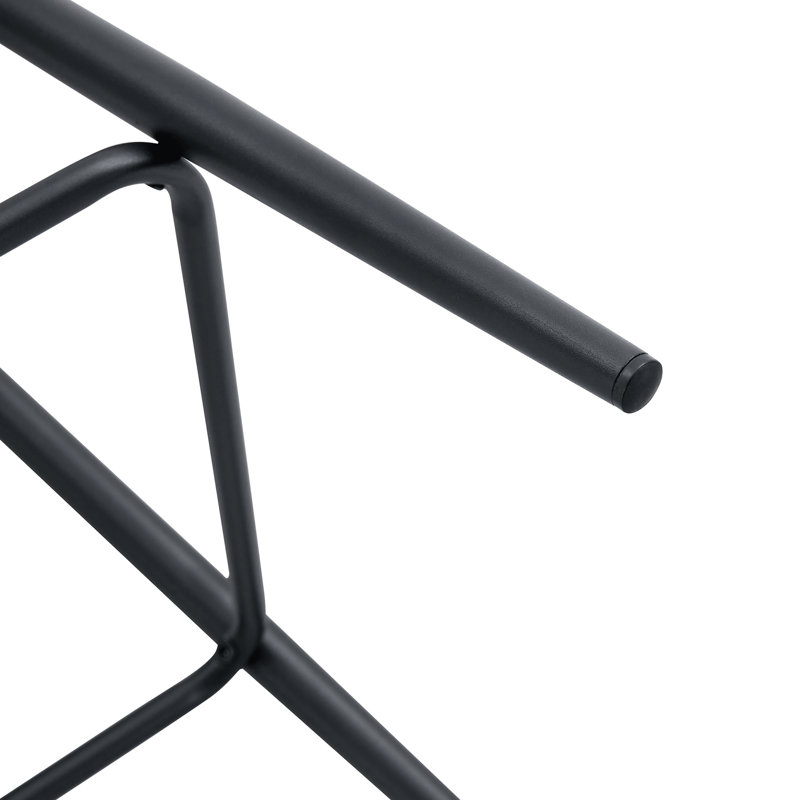 Two - Piece White Pu Bar Chair With Checkered Seat And Back, Black Metal Legs, Waterproof Long Lasting Chairs, Of Two, Cross Brace Stability