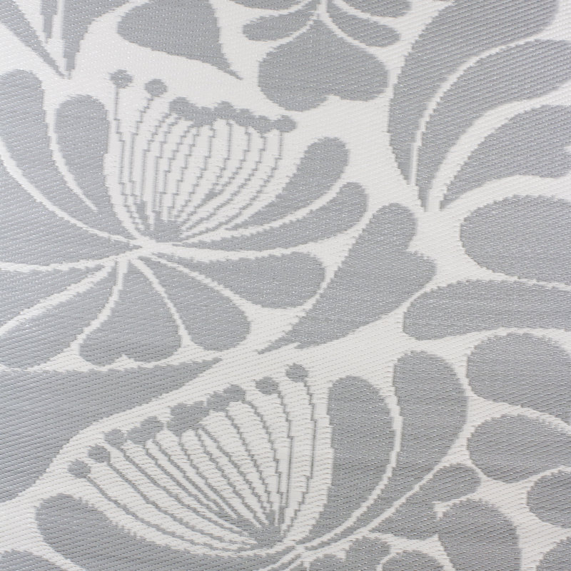 4' x 6' Gray and White Floral Outdoor Area Rug