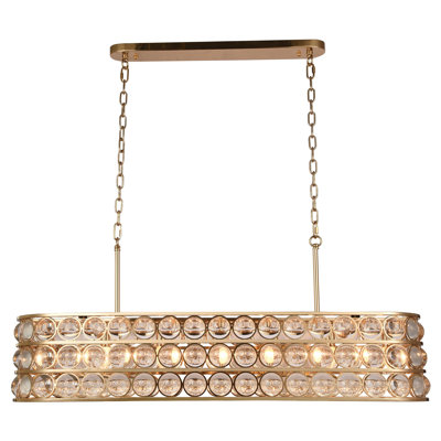 Lustre transitionnel en verre 7 lumières