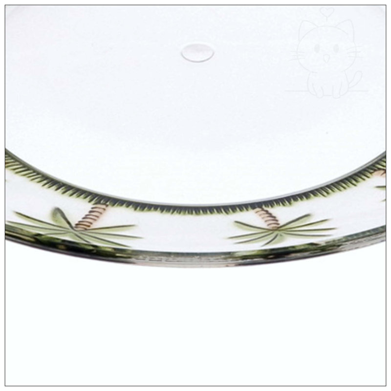 Assiettes plates en acrylique de 23 cm (9 pouces) à motif palmier, ensemble de 4, réutilisables et incassables, sans BPA, compatibles lave-vaisselle, pour toutes les occasions.