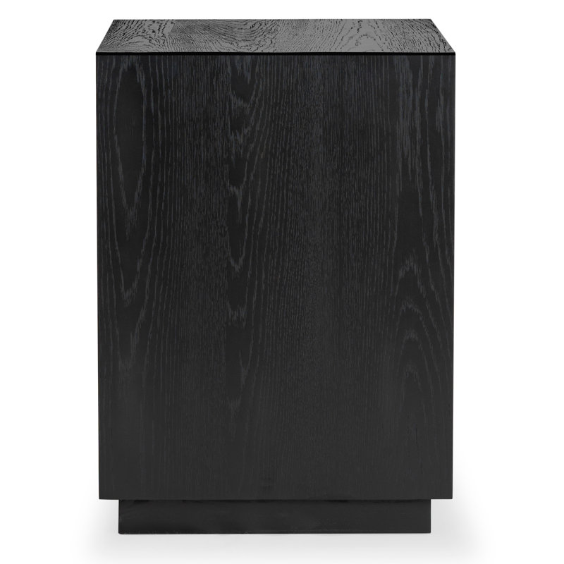 Riabelle Wood 2 Drawer Nightstand, Black
