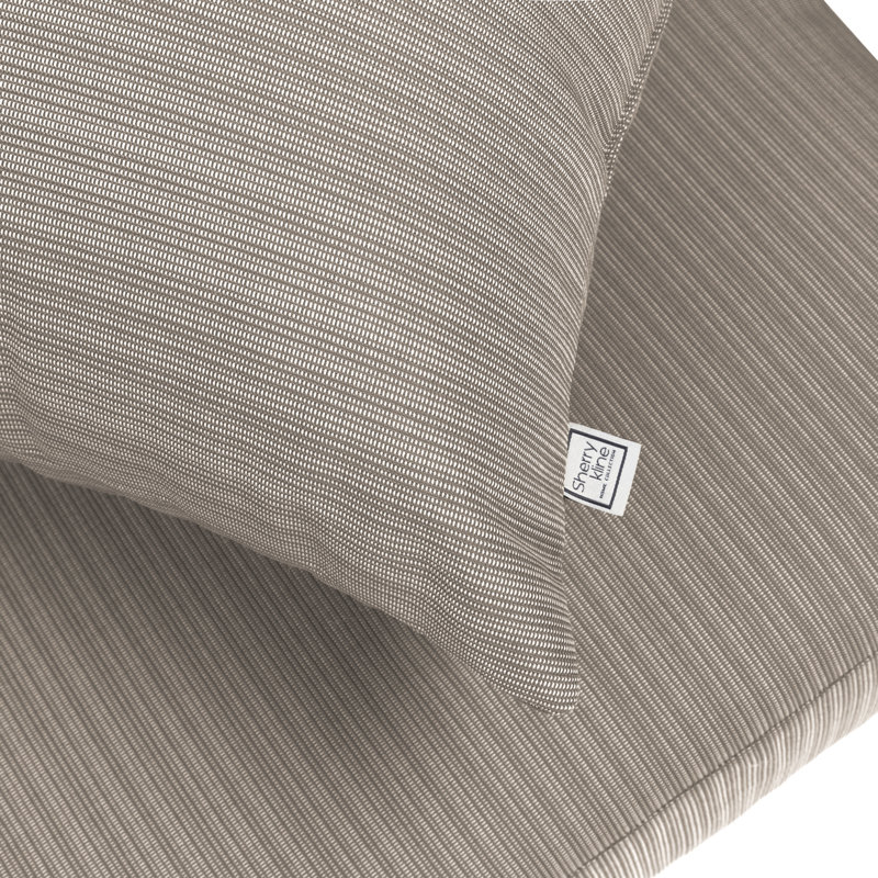 Knife Edge Seat Cushion With Zipper Closure And Knife Edge, Plain Back Cushion, With White Polyester Padded Fill., Khaki