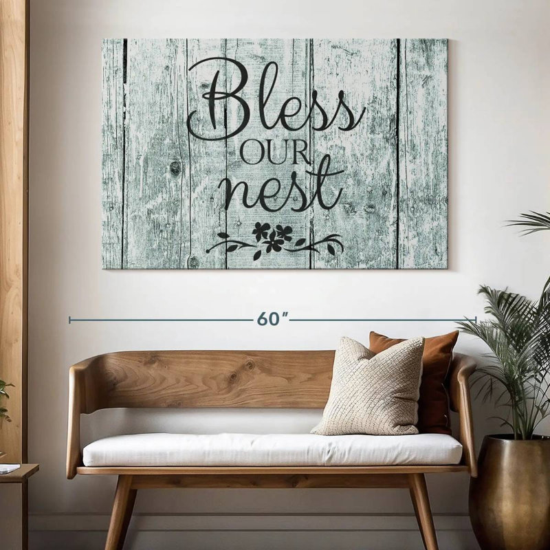 Plaque murale «Bless our Nest», H 34 po x l 51 po