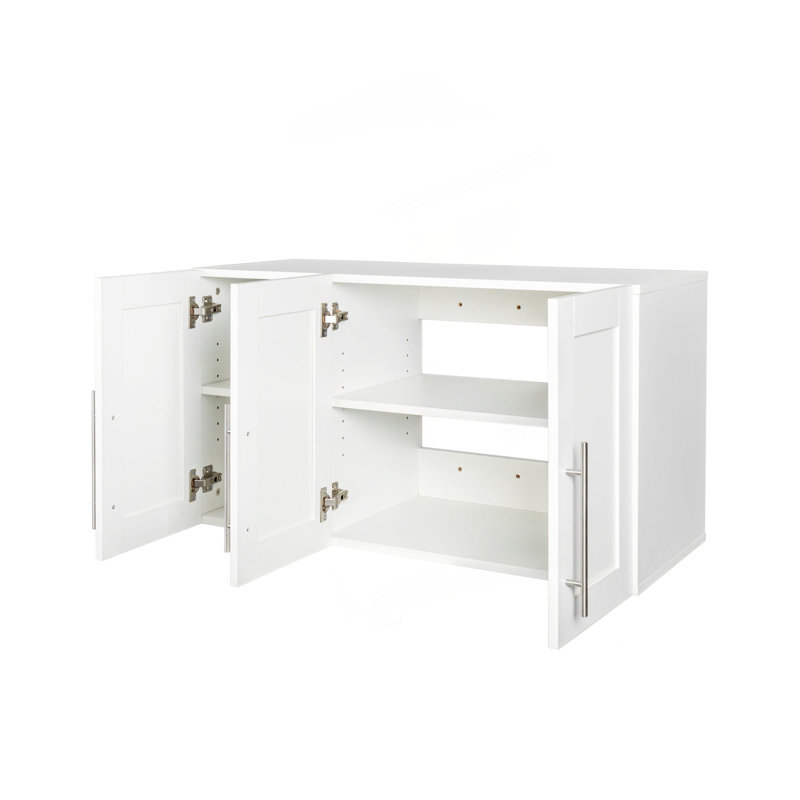 Armoire de rangement murale empilable, P 15,75 po x l 35,43 po x H 19,69 po, blanc