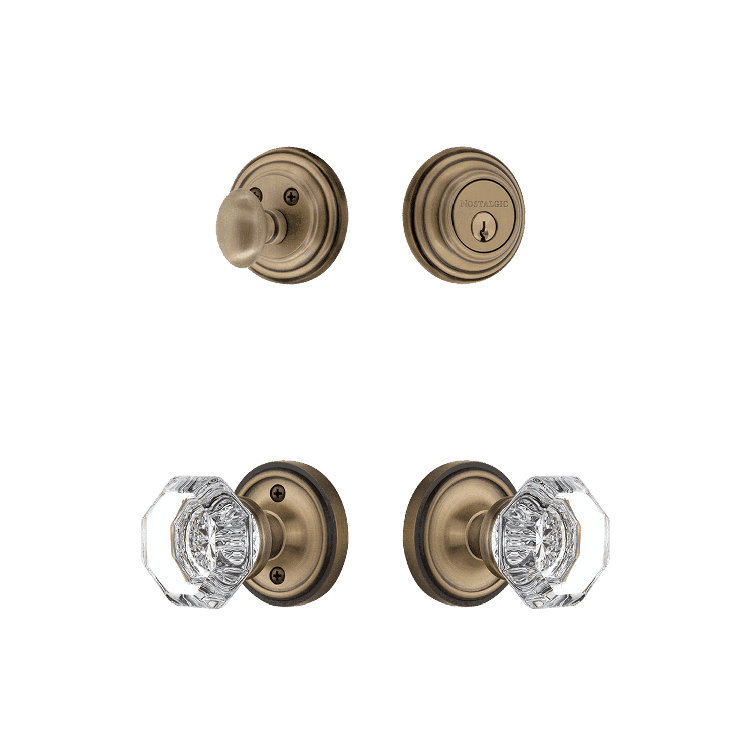 Nostalgic Warehouse Classic Rosette Entry Set with Waldorf Crystal Knob