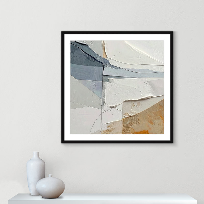 «Plastered IV» par Alonza Saunders, Matted Print, 32'' W x 32'' H, Satin Black