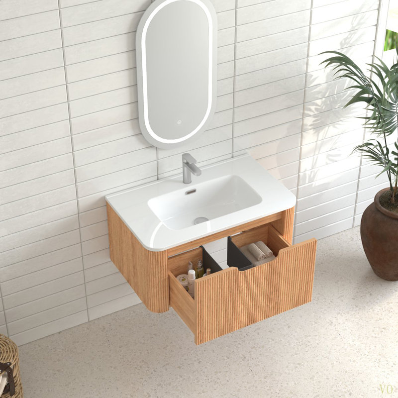 Armoire de salle de bain murale flottante en bois massif 30 po, 30"