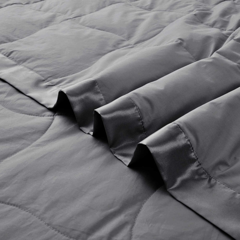 Couverture en duvet et fibre de duvet d'oie, édredon toutes saisons avec bordure en satin - Coquille douce et respirante - à superposer - Lavable à la machine