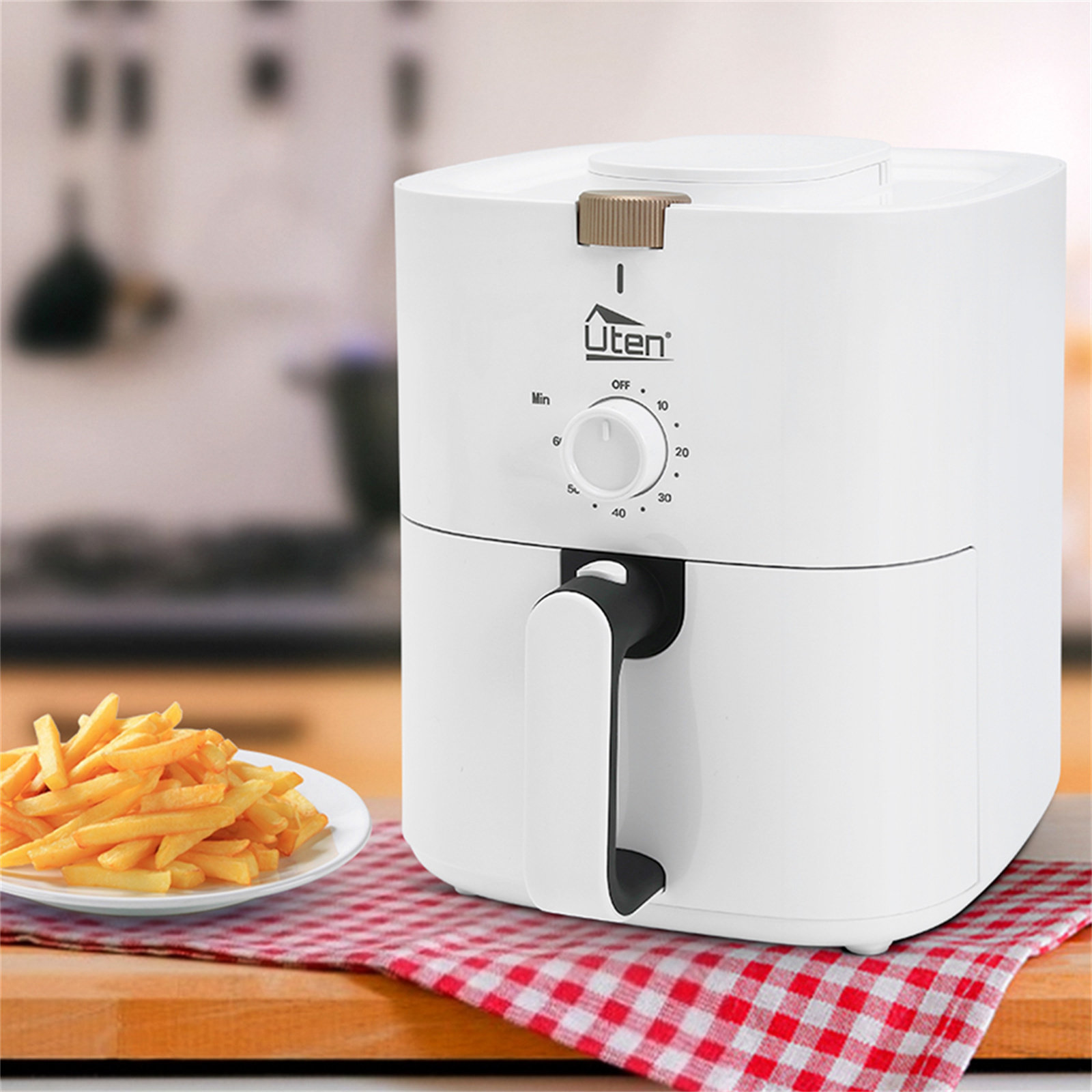 Costway 5.3 Qt Electric Hot Air Fryer 1700w Stainless Steel Non-stick Fry  Basket