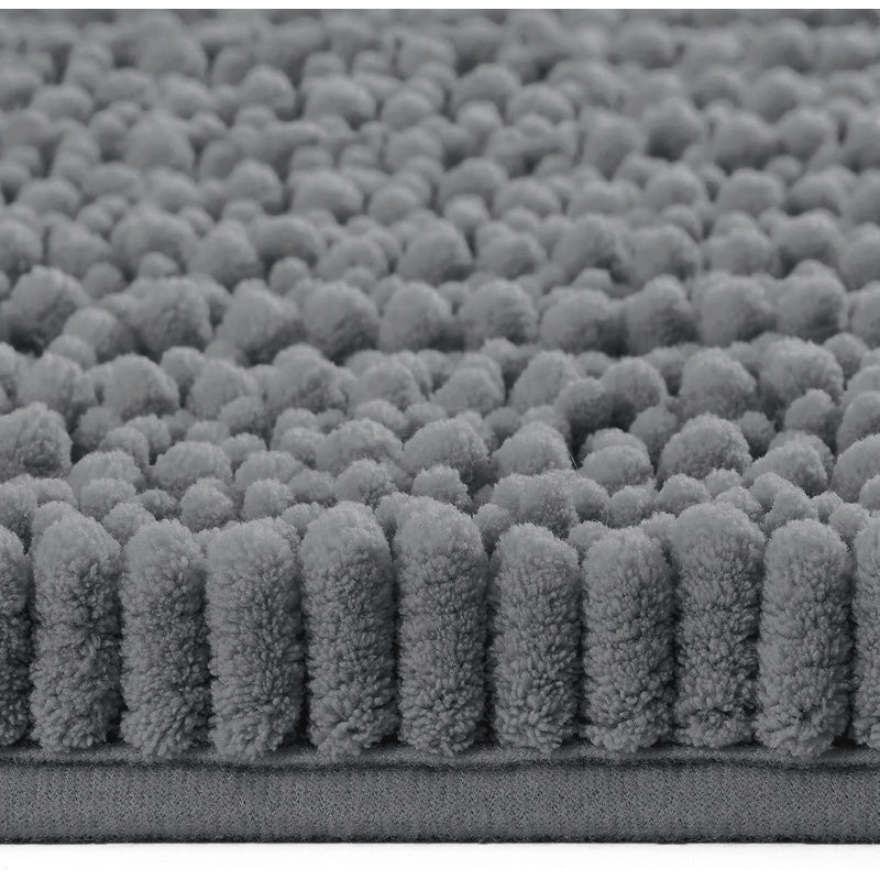 Tapis de salle de bain gris foncé, Gris foncé