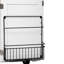 Îlot de cuisine avec rideau à perles suspendues, ports de chargement électrique, chariot roulant, 3 portes, tiroirs, abattant, tablettes réglables, support interne blanc-2118683639