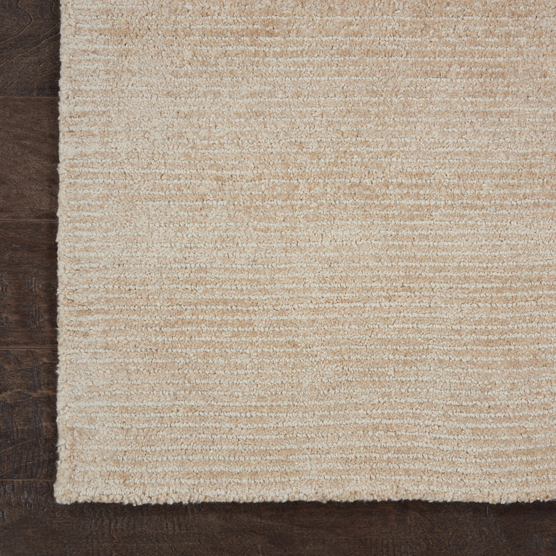 Tapis uni en lin touffeté à la main Zendejas, Rectangle 9 pi 6 po x 13 pi