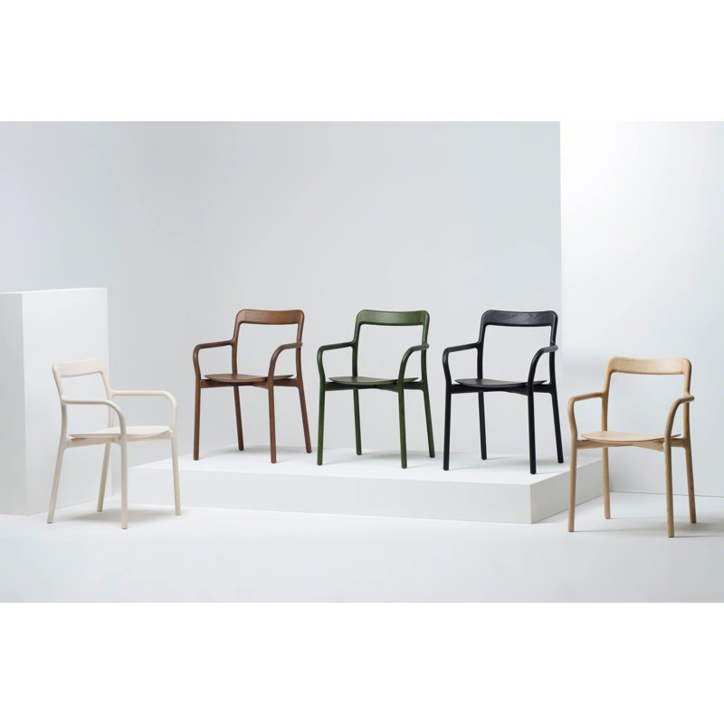 Branca Solid Arm Chair, Black