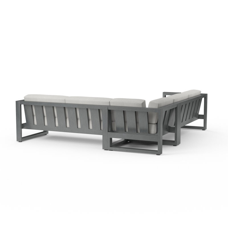 Redondo Outdoor 5 - Seat Patio Sectional, Cast Silver Sunbrella®