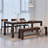 Modern Nut-Brown Rectangular Solid Wood Dining Table-223132011